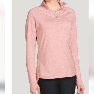 NWT Women's Jockey Stretch Performance 1/2 zip, Seashell Rose